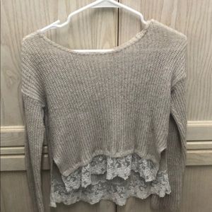 abercrombie white lace sweater
